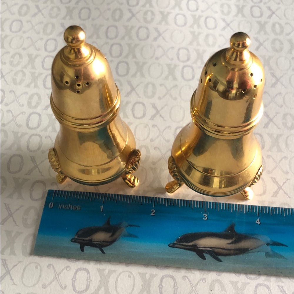 VINTAGE SALT & PEPPER SET 24k GOLD ELECTROPLATED - Picture 7 of 8